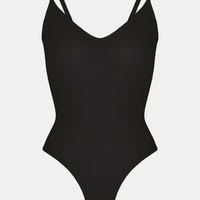 Stefanie - Seamless Bodysuit String with Spaghetti Shoulder Straps