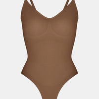 Stefanie - Seamless Bodysuit String with Spaghetti Shoulder Straps