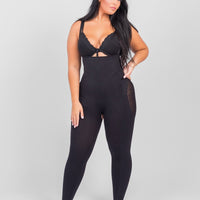 Dhalia - Knee-Length Full Body Shaper with Removable Shoulder Straps