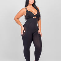 Dhalia - Knee-Length Full Body Shaper with Removable Shoulder Straps