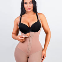 Felicia Short Powernet® - Breathable Latex Body with Open Bust, Tummy Control, and Firm Compression Shapewear.