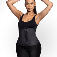 Jasmine - Waist Trainer - Latex Corset with Hooks - 25 Steel Bones