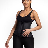 Jasmine - Waist Trainer - Latex Corset with Hooks - 25 Steel Bones