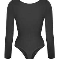 Marcella - Seamless Long Sleeve Bodysuit with Thong, Bust Support & Tummy Control