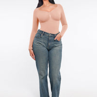 Marcella - Seamless Long Sleeve Bodysuit with Thong, Bust Support & Tummy Control