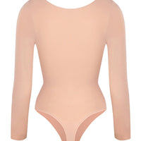 Marcella - Seamless Long Sleeve Bodysuit with Thong, Bust Support & Tummy Control