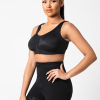 Rose - Butt Lifter with Front Zipper - Lace Edge - Smooth Belly