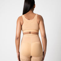 Rose - Butt Lifter with Front Zipper - Lace Edge - Smooth Belly