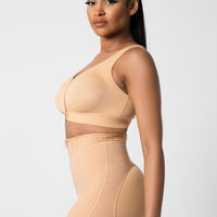 Rose - Butt Lifter with Front Zipper - Lace Edge - Smooth Belly