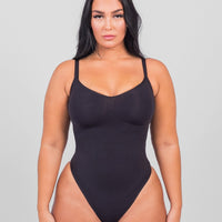 Stefanie - Seamless Bodysuit String with Spaghetti Shoulder Straps