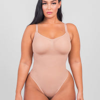Stefanie - Seamless Bodysuit String with Spaghetti Shoulder Straps