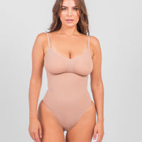 Stefanie - Seamless Bodysuit String with Spaghetti Shoulder Straps