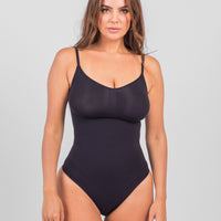 Stefanie - Seamless Bodysuit String with Spaghetti Shoulder Straps