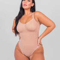 Stefanie - Seamless Bodysuit String with Spaghetti Shoulder Straps