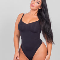 Stefanie - Seamless Bodysuit String with Spaghetti Shoulder Straps
