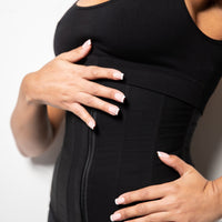 Tara - Waist Trainer with Zipper and Hooks - 9 Steel Boning