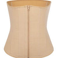 Tara - Waist Trainer with Zipper and Hooks - 9 Steel Boning