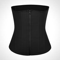 Tara - Waist Trainer with Zipper and Hooks - 9 Steel Boning