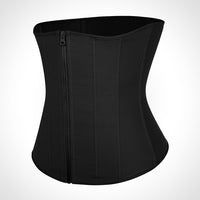 Tara - Waist Trainer with Zipper and Hooks - 9 Steel Boning