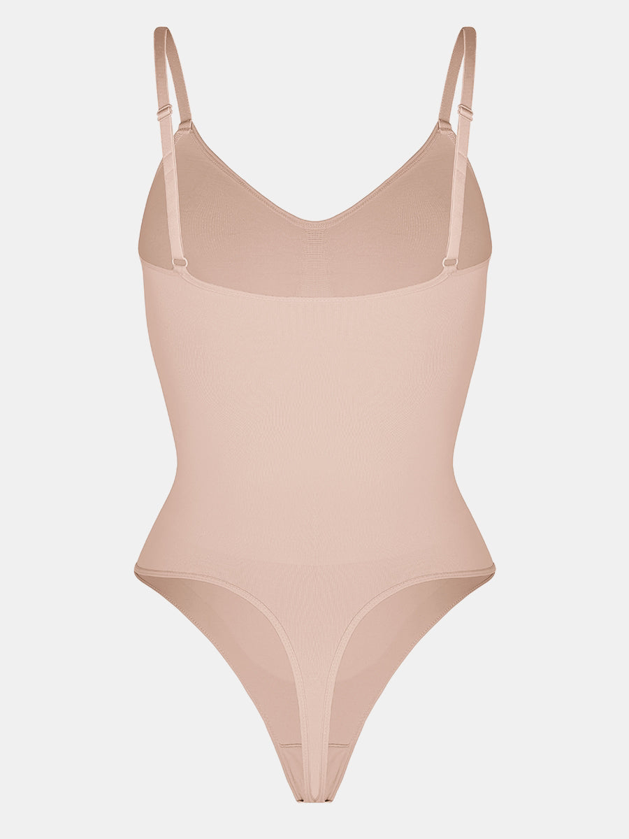 Stefanie - Seamless Bodysuit String with Spaghetti Shoulder Straps