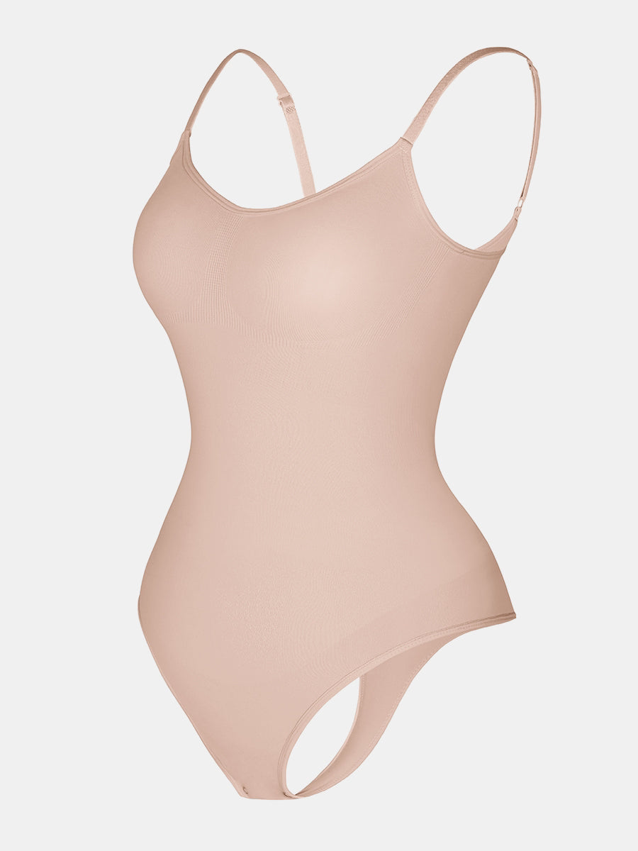 Stefanie - Seamless Bodysuit String with Spaghetti Shoulder Straps