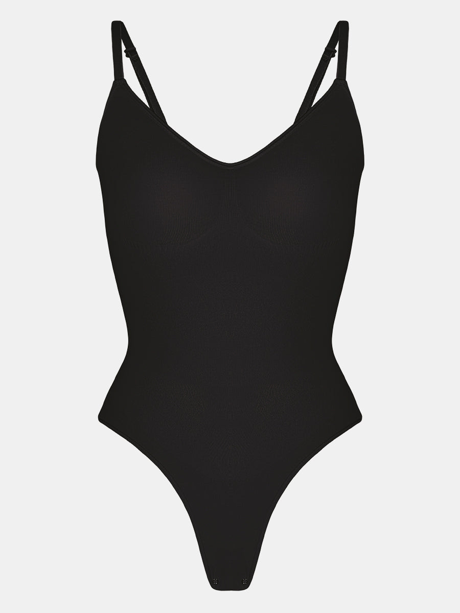 Stefanie - Seamless Bodysuit String with Spaghetti Shoulder Straps