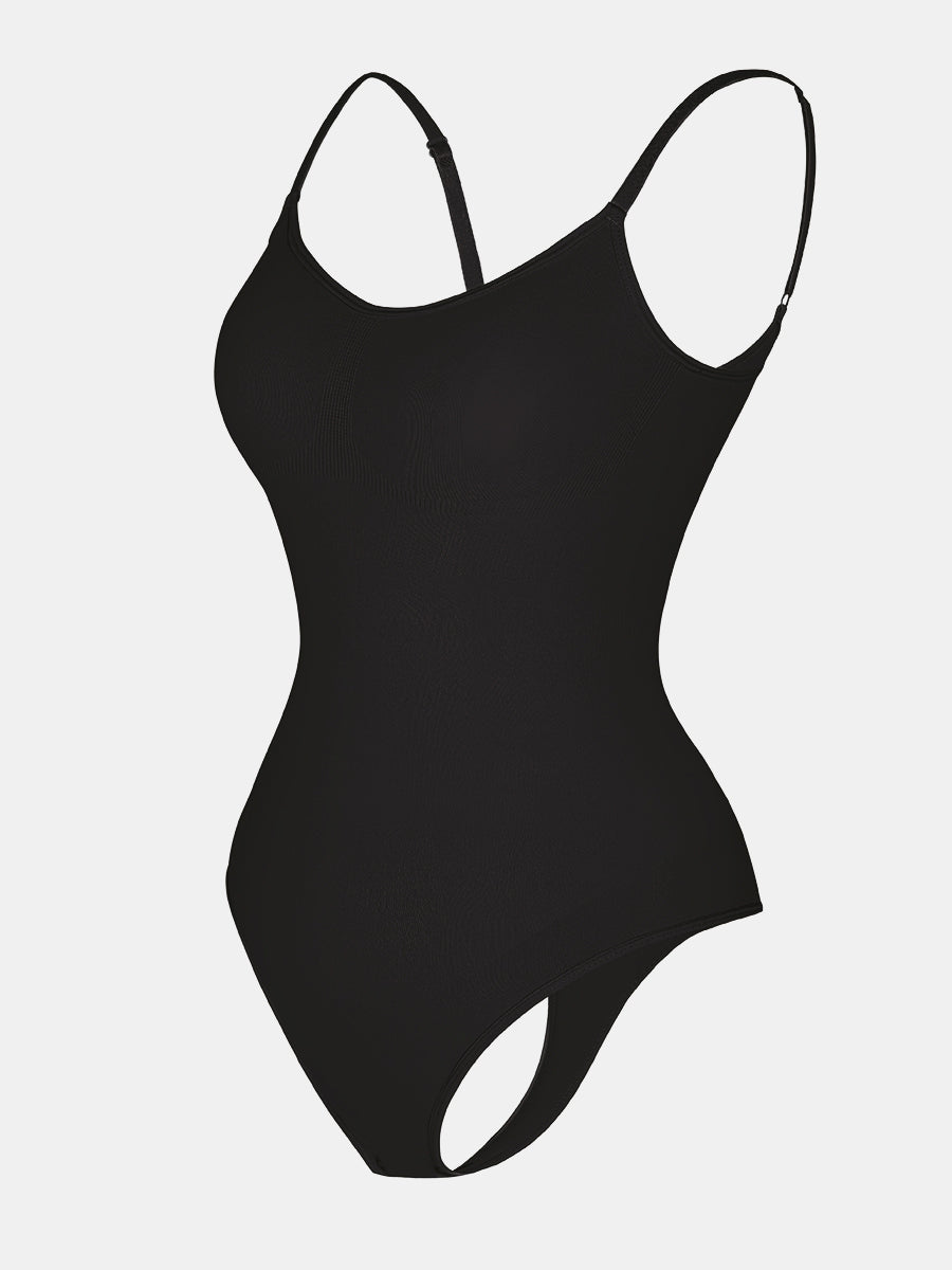 Stefanie - Seamless Bodysuit String with Spaghetti Shoulder Straps