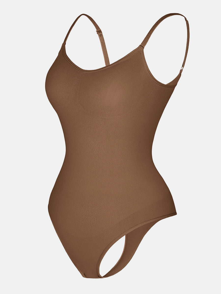 Stefanie - Seamless Bodysuit String with Spaghetti Shoulder Straps