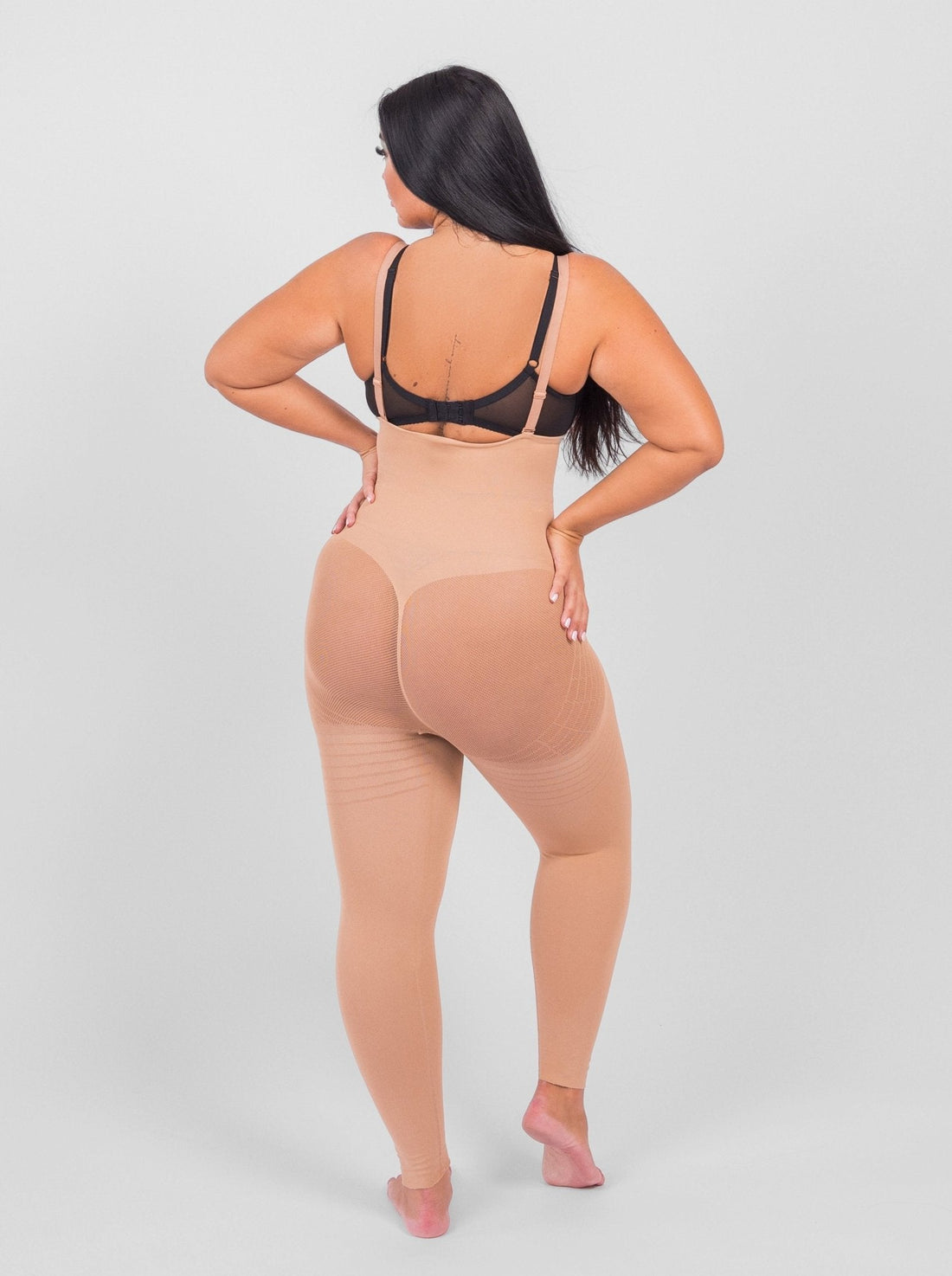 Dhalia - Knee-Length Full Body Shaper with Removable Shoulder Straps