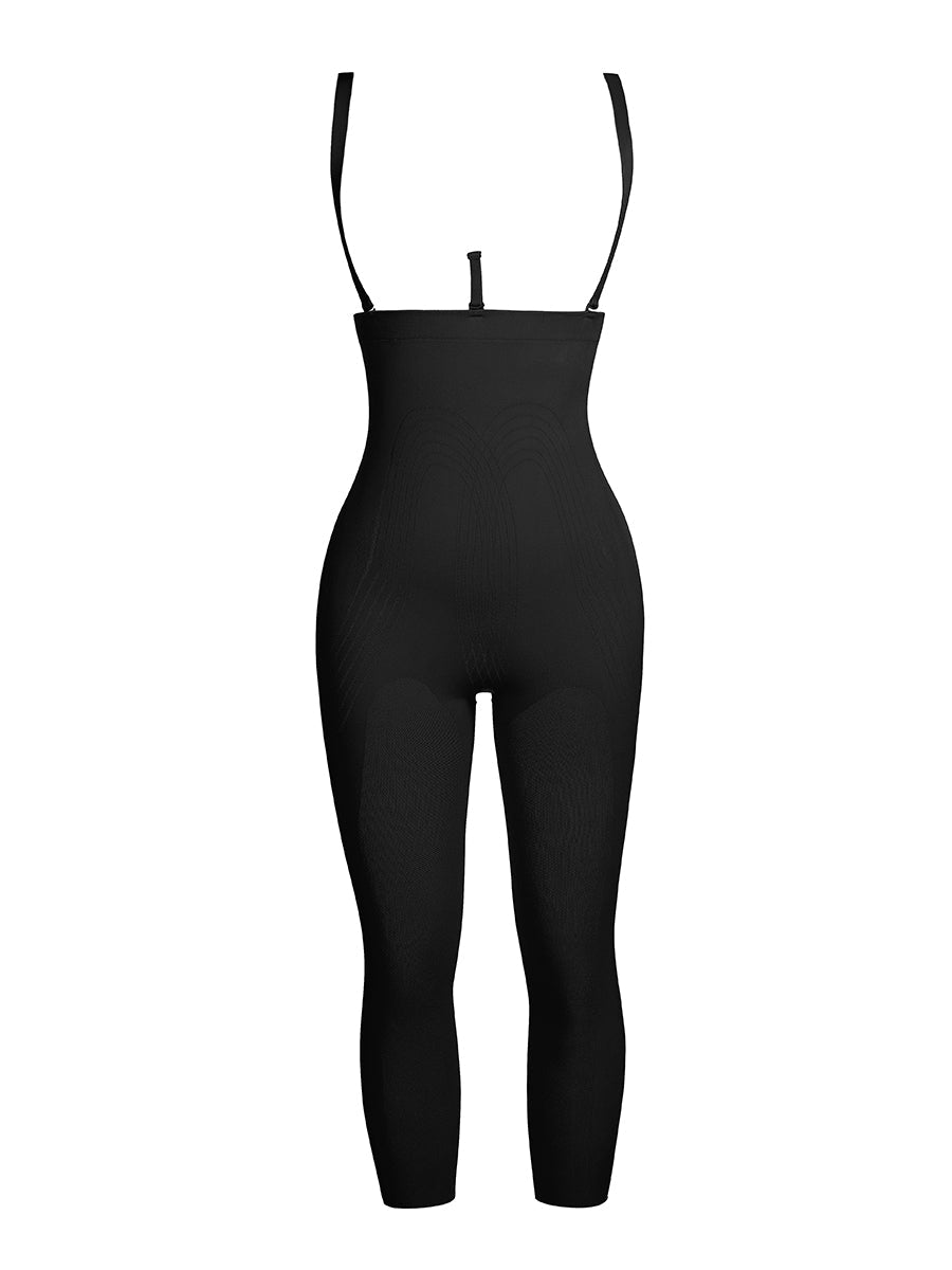 Dhalia - Knee-Length Full Body Shaper with Removable Shoulder Straps