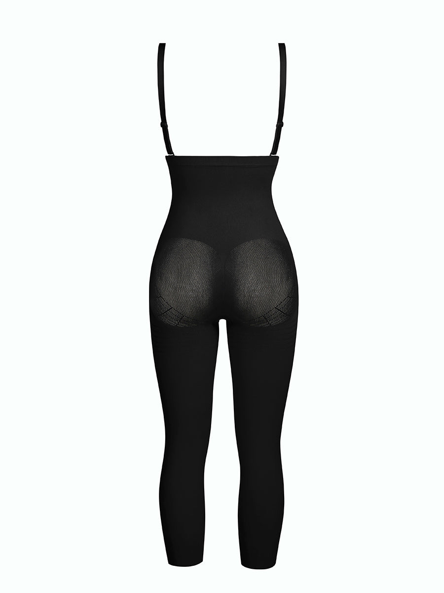 Dhalia - Knee-Length Full Body Shaper with Removable Shoulder Straps