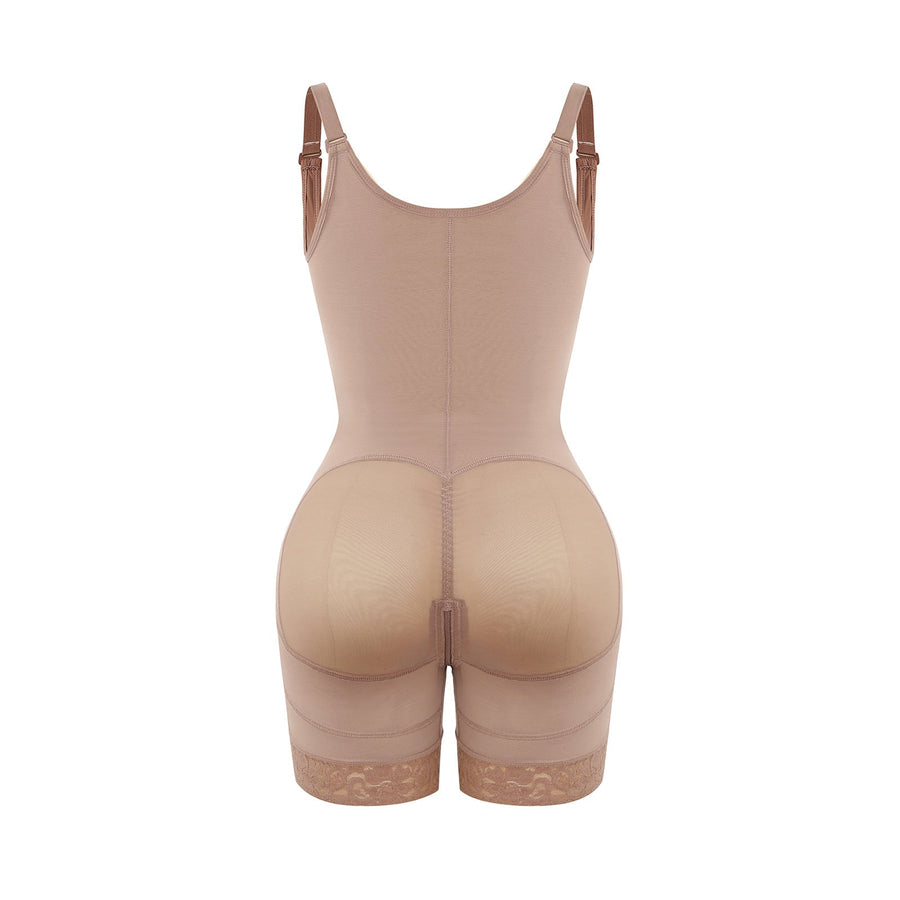 Felicia Short Powernet® - Breathable Latex Body with Open Bust, Tummy Control, and Firm Compression Shapewear.