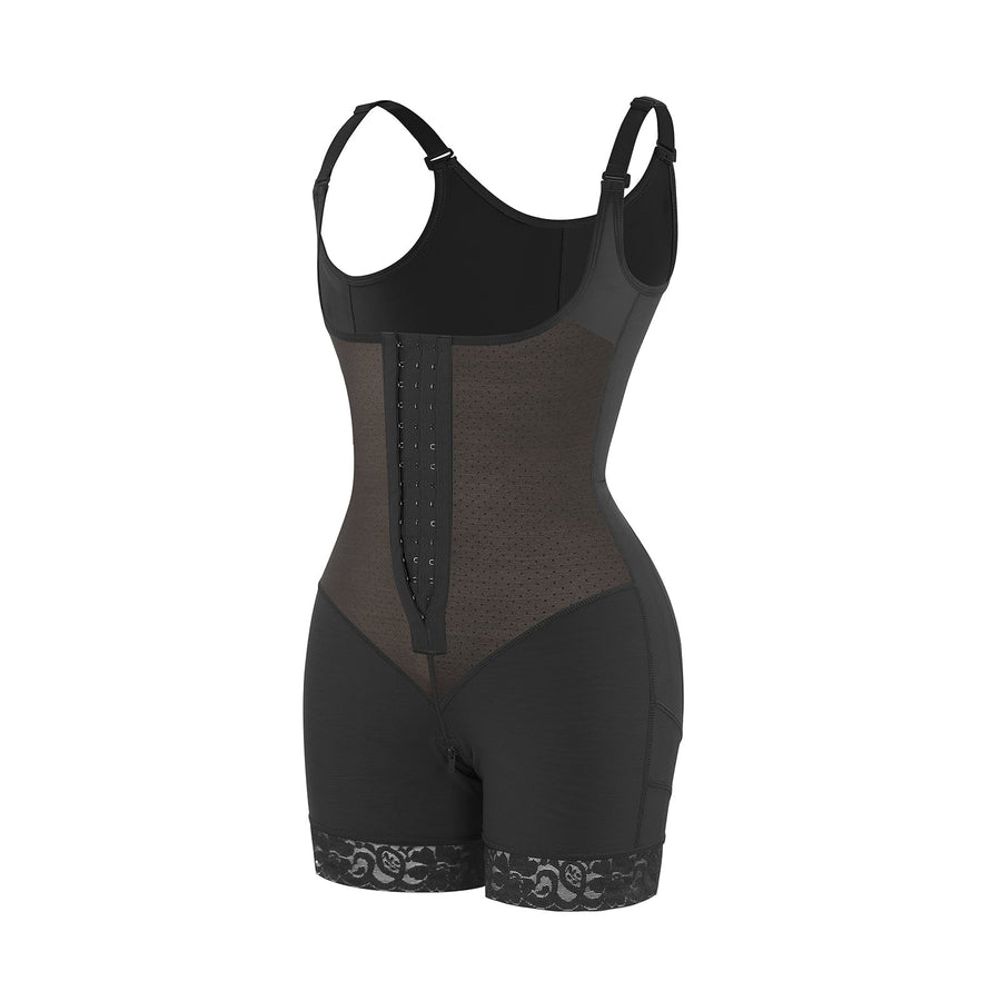 Felicia Short Powernet® - Breathable Latex Body with Open Bust, Tummy Control, and Firm Compression Shapewear.