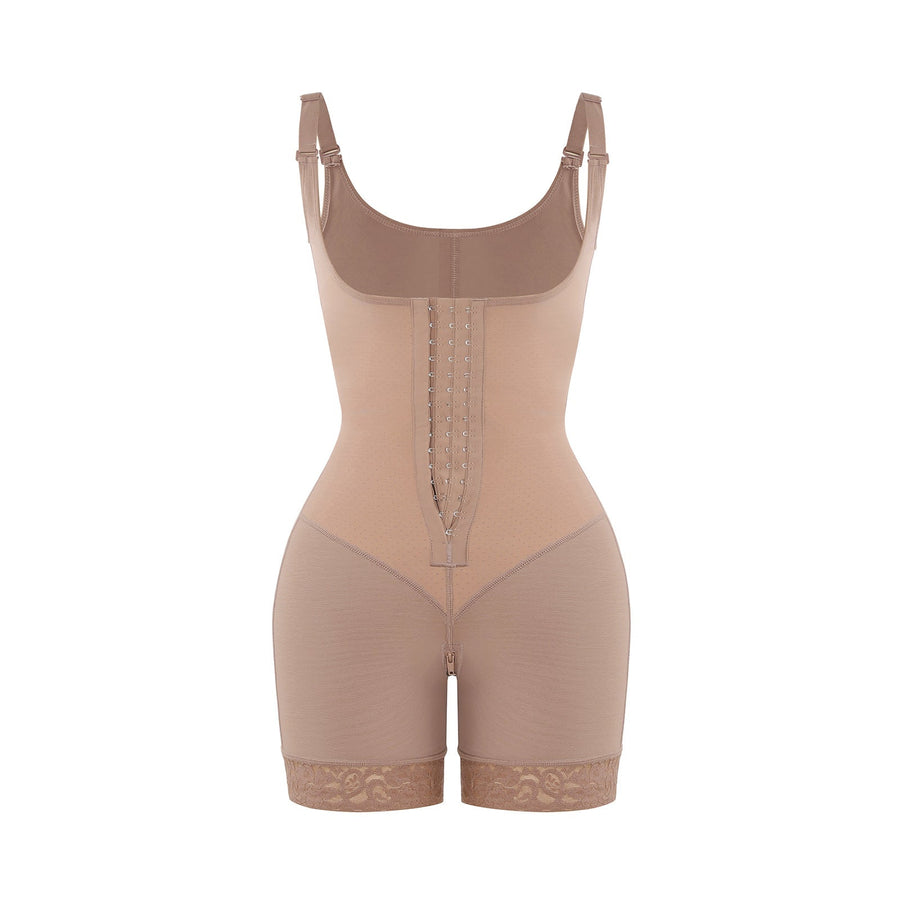 Felicia Short Powernet® - Breathable Latex Body with Open Bust, Tummy Control, and Firm Compression Shapewear.