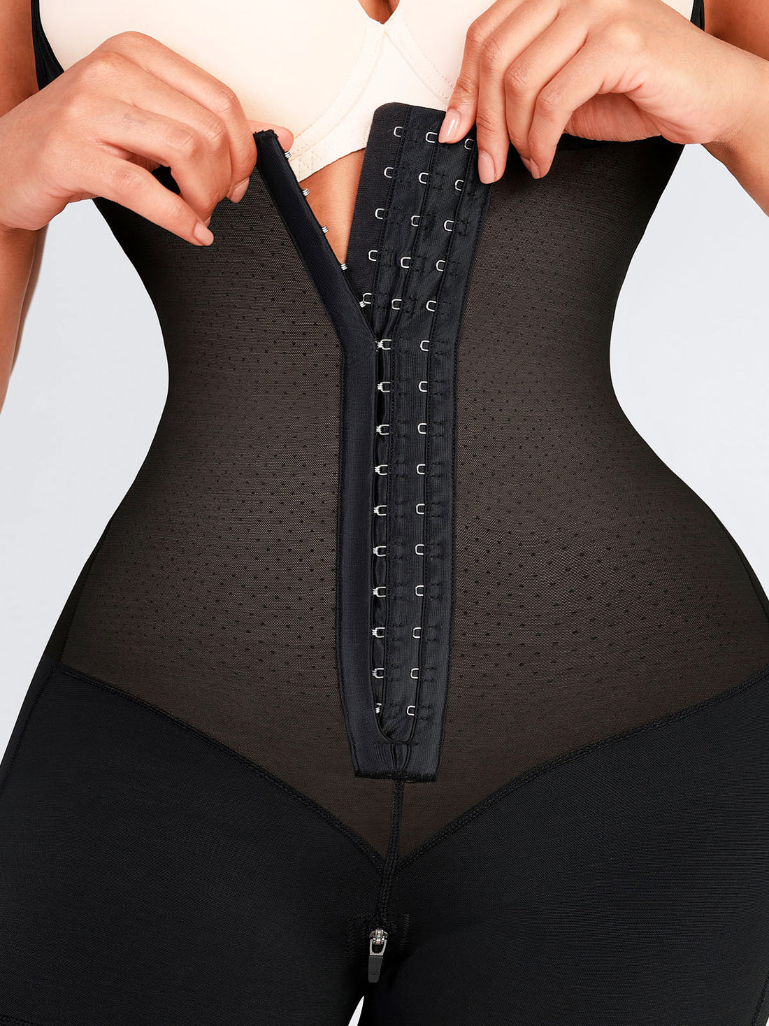 Felicia Short Powernet® - Breathable Latex Body with Open Bust, Tummy Control, and Firm Compression Shapewear.
