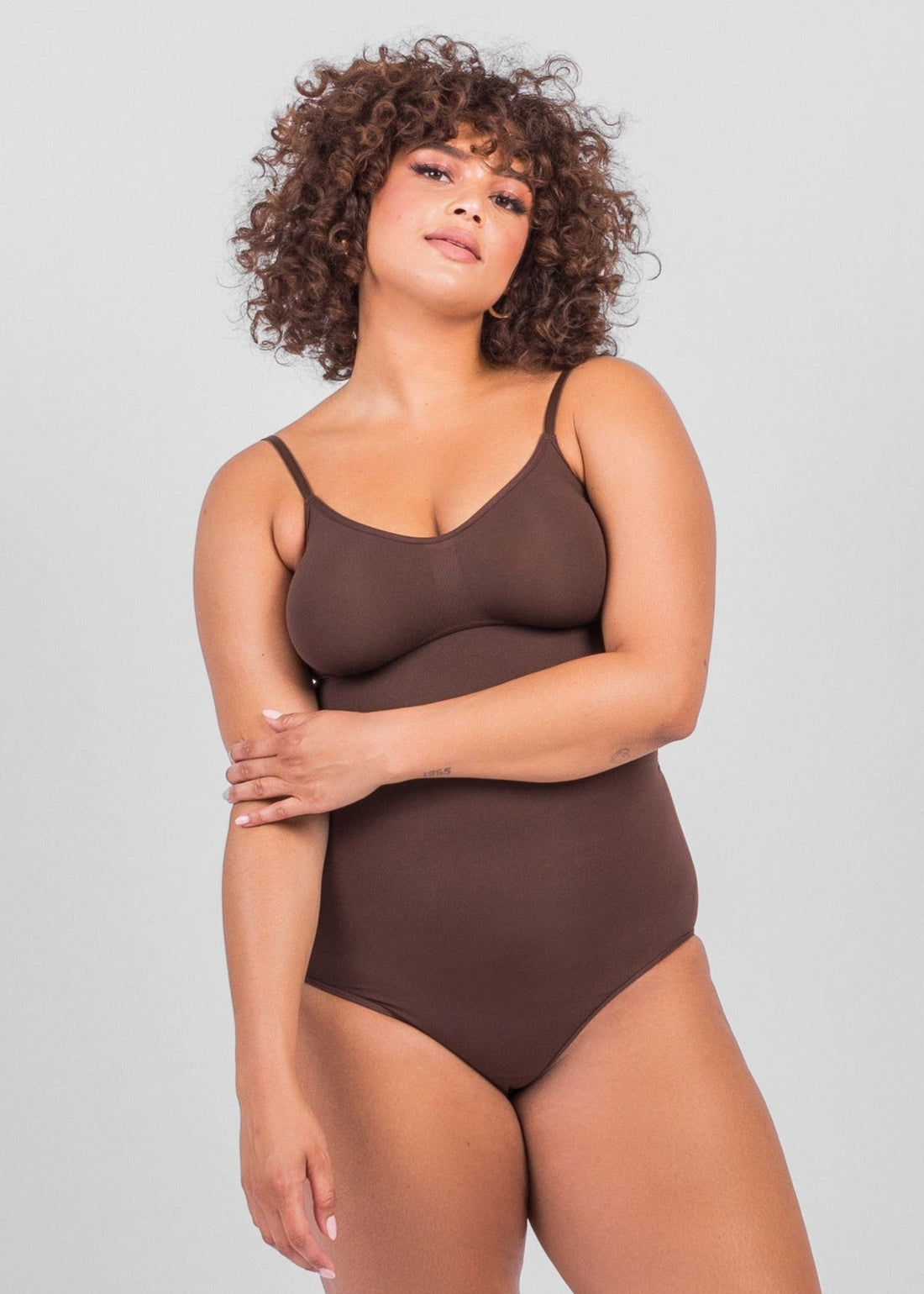 Florence - Seamless Bodysuit Brief with Spaghetti Shoulder Straps