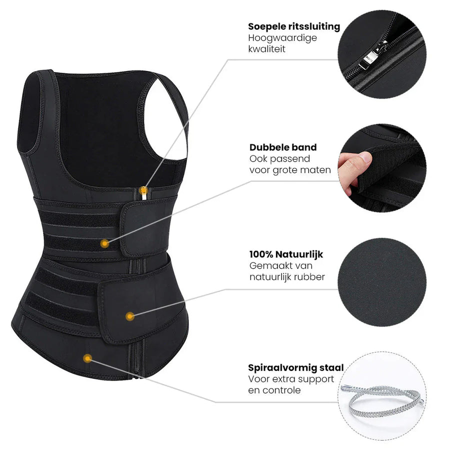 Grace - Waist Trainer - Anti Side and Back Fat - 7 Steel Bones