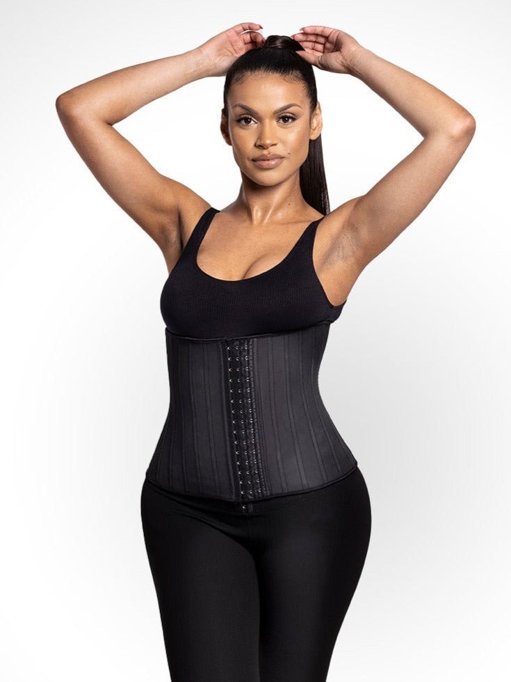 Jasmine - Waist Trainer - Latex Corset with Hooks - 25 Steel Bones