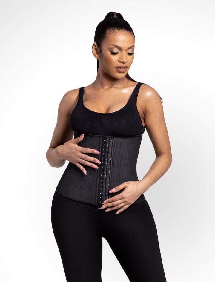 Jasmine - Waist Trainer - Latex Corset with Hooks - 25 Steel Bones
