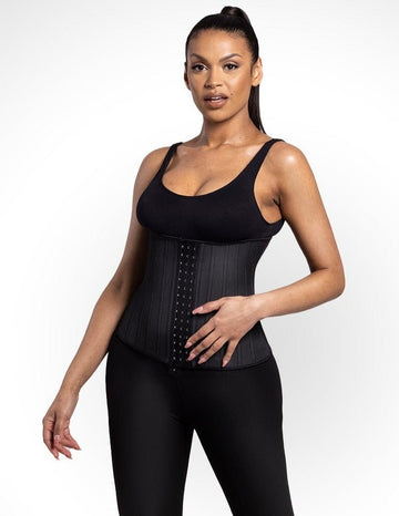Jasmine - Waist Trainer - Latex Corset with Hooks - 25 Steel Bones