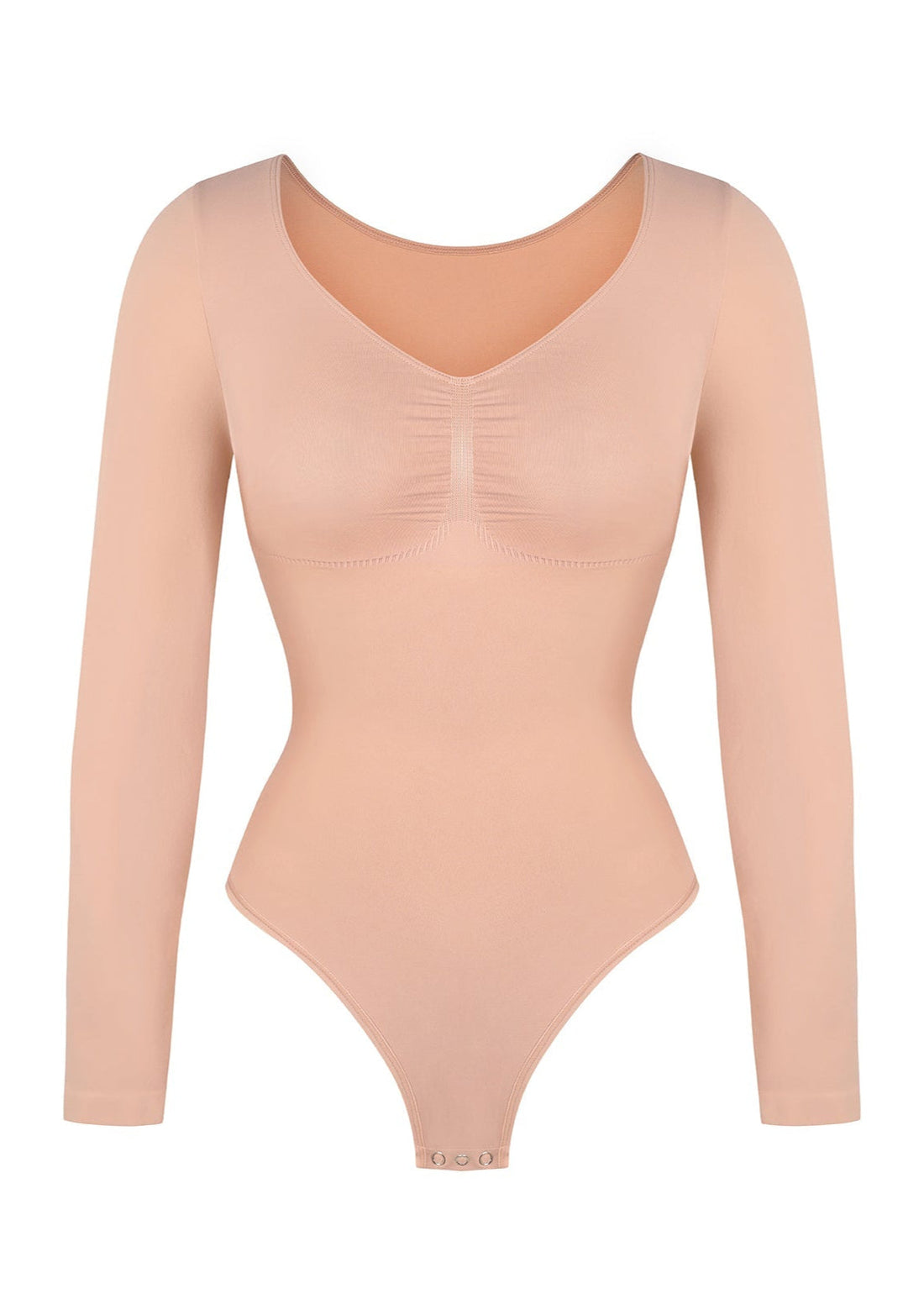 Marcella - Seamless Long Sleeve Bodysuit with Thong, Bust Support & Tummy Control