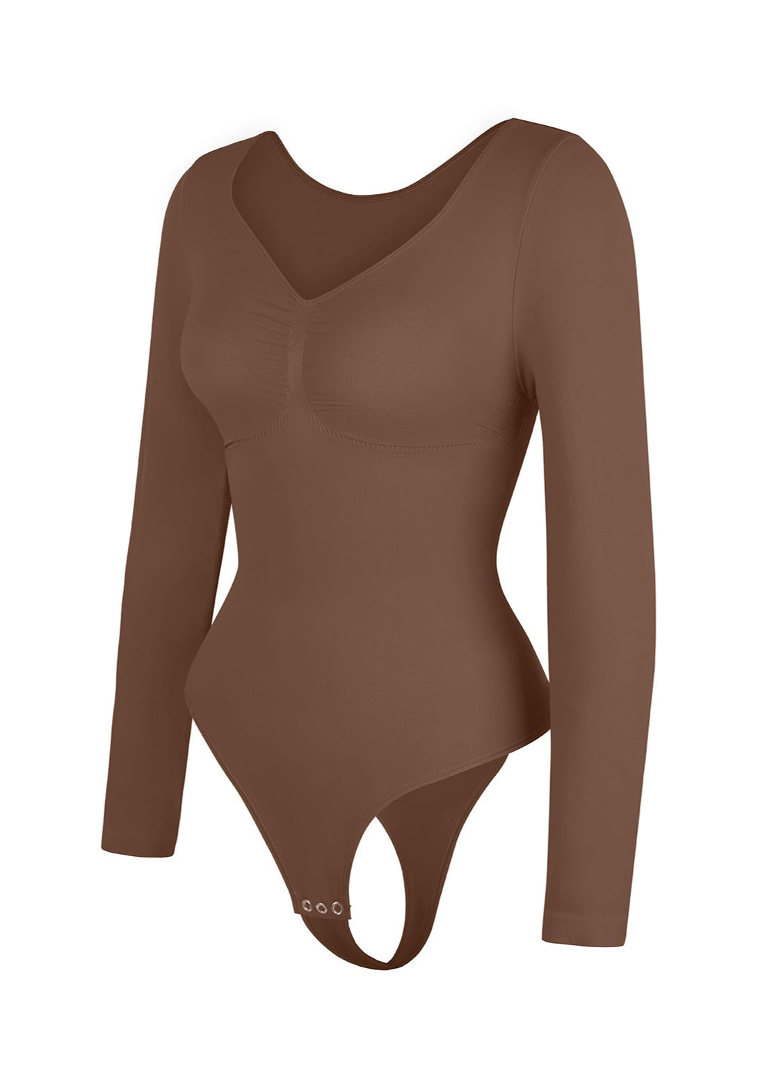 Marcella - Seamless Long Sleeve Bodysuit with Thong, Bust Support & Tummy Control