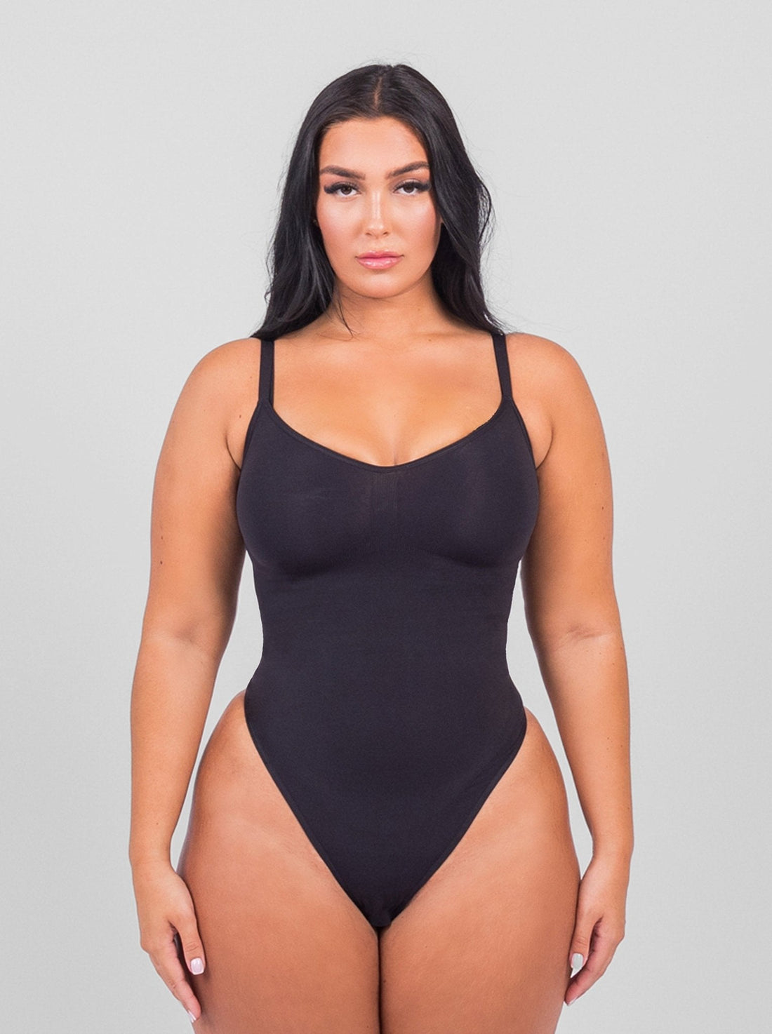Stefanie - Seamless Bodysuit String with Spaghetti Shoulder Straps