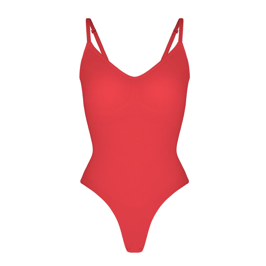 Stefanie - Seamless Bodysuit String with Spaghetti Shoulder Straps