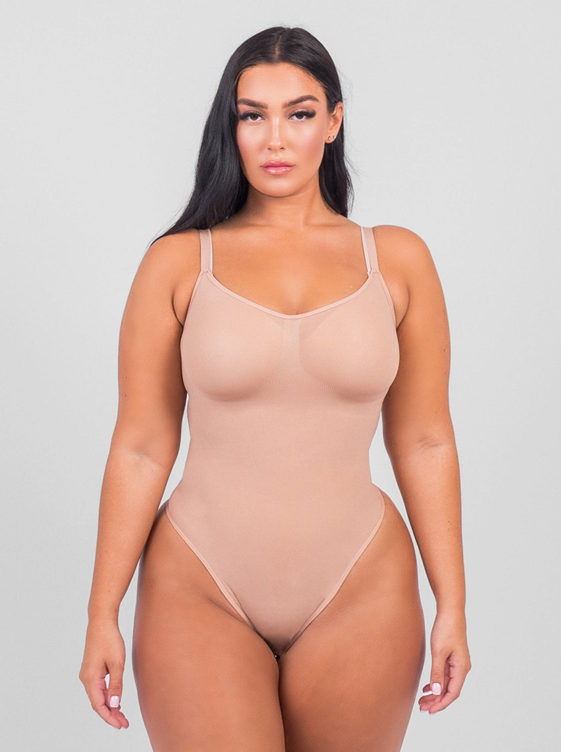 Stefanie - Seamless Bodysuit String with Spaghetti Shoulder Straps
