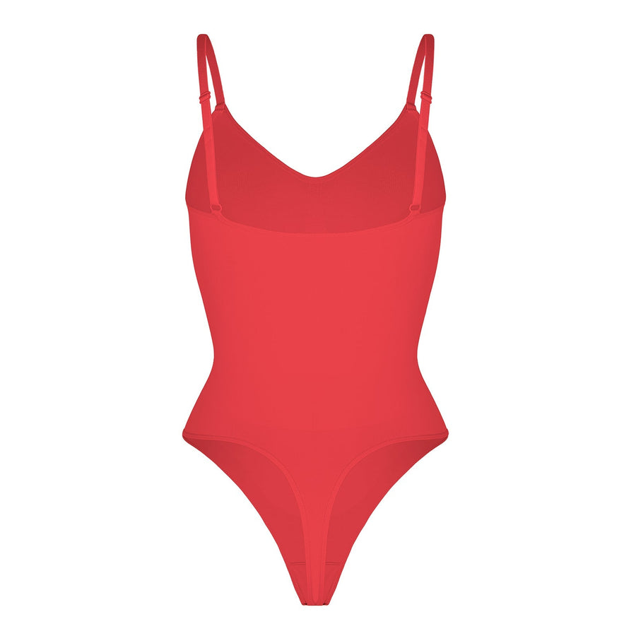 Stefanie - Seamless Bodysuit String with Spaghetti Shoulder Straps